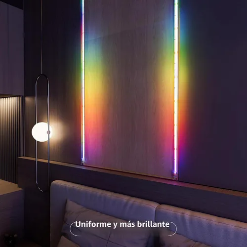 Vista 9 de MIWISE Tira de luz LED RGB Smart IC COB, luz de cinta LED flexible de 20 pies, tira RGB direccionable WS2811 con control de aplicación/modo