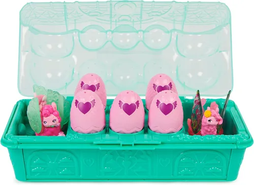 Vista 2 de Hatchimals CollEGGtibles, caja familiar de llama arcoíris con juego sorpresa, 10 personajes, 2 accesorios, juguetes para niños a partir de 5 años