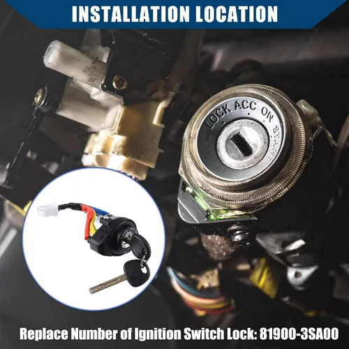 Vista 2 de 81970-3SA00 81250-3SA00 / Interruptor de encendido del cilindro de bloqueo completo para Hyundai Sonata 2009-2014 / Cilindro de bloqueo de puerta