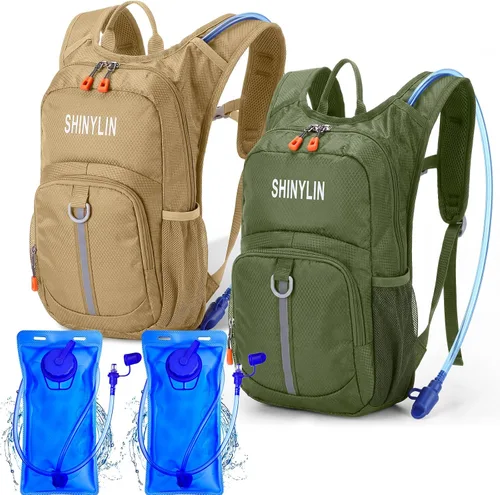 Vista 12 de Shinylin 2 piezas mochila de hidratación para niños con bolsa de agua de 1.5l mochila ligera para niños para senderismo mochila de agua para niños
