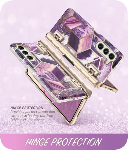 Vista 6 de i-Blason Cosmo - Funda para Samsung Galaxy Z Fold 5 con soporte para bolígrafo, protector de pantalla integrado, protección de bisagra, 3 fundas