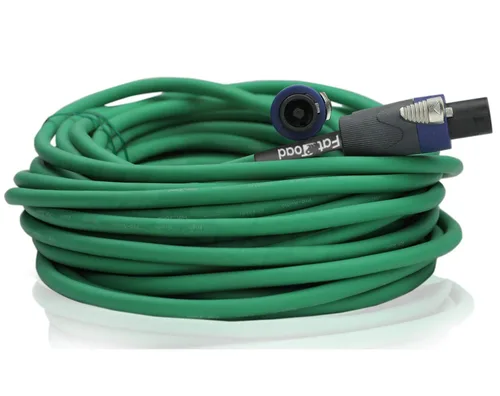 Vista 4 de Fat Toad Cable Speakon a Speakon de 50 pies (Serie Twist-LockPRO) – Cable verde de 12 AWG con conector para equipo de estudio, DJ y escenario