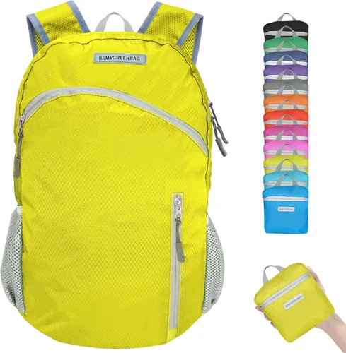 Vista 17 de Mochila impermeable plegable 35L para viajes de deportes al aire libre dentro del compartimento de ropa mojada plegable para múltiples