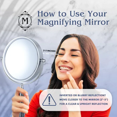 Vista 4 de Mirrorvana - Espejo de maquillaje de doble cara, 8 pulgadas, con aumento de 1X y 10X
