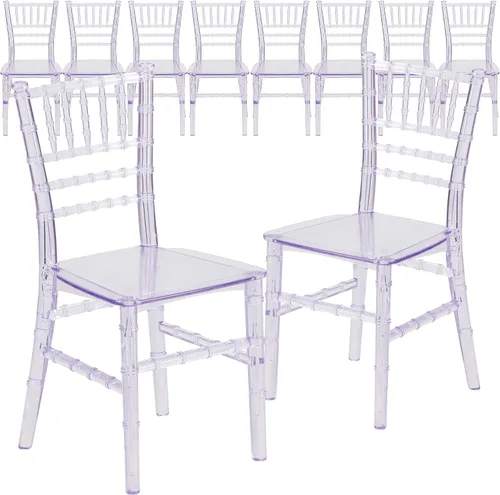 Vista 14 de Flash Furniture Silla Chiavari para Niños de Resina de Cristal Transparente para Fiestas y Eventos para Uso Comercial y Residencial