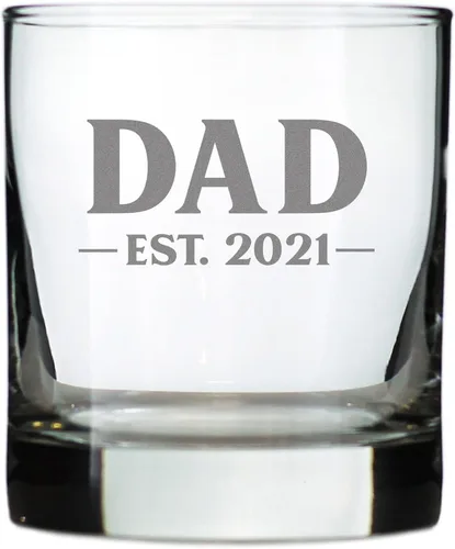 Vista 14 de Dad Est 20XX personalizado – Nuevo padre whisky rocas regalo de cristal para padres primerizos – Gafas personalizadas atrevidas de 10.25 onzas