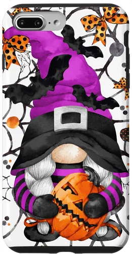 Vista 12 de iPhone 16 Lindo gnomo de Halloween para mujeres y bruja púrpura Witchy Boo Case