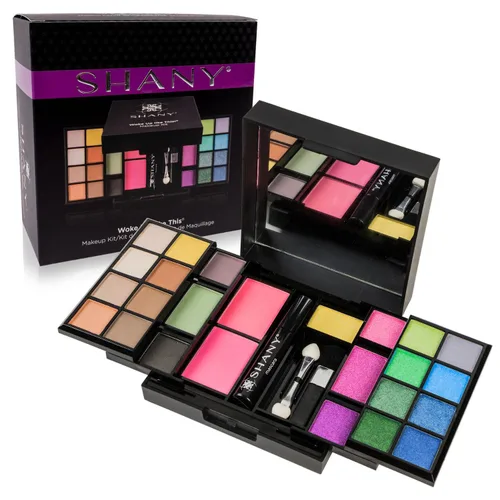 Vista 12 de Shany Classy & Sassy All-in-One Kit con Espejo, Aplicadores de Maquillaje, 24 sombras, 18 brillos labiales, 2 rubores y 1 base