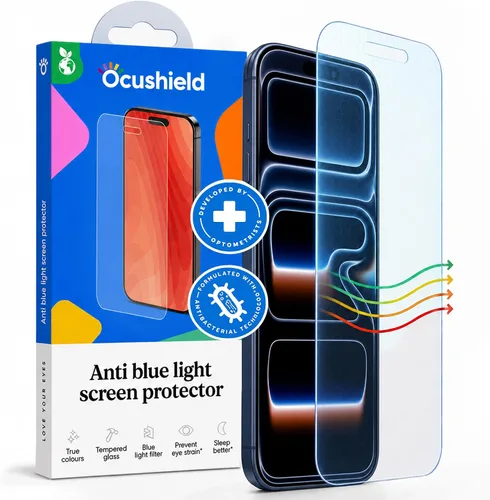 Vista 16 de Ocushield - Protector de pantalla de vidrio templado anti luz azul para iPhone 7 Plus iPhone 8 Plus - Protege tus ojos, reduce las migrañas