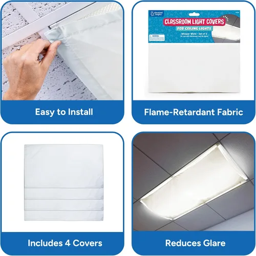 Vista 4 de Educational Insights. Filtros para luz fluorescentes (blanco), paquete de 4