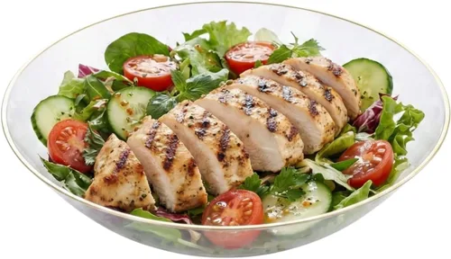 Vista 18 de Restaurantware -Moderna - Cuencos de plástico de 6 onzas, 20 cuencos de ensalada desechables duraderos - Con borde dorado, resistente, cuenco