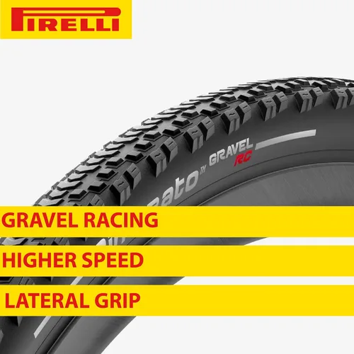 Vista 4 de Pirelli Cinturato Gravel RC Bike Tire, Gravel Racing, Clincher sin cámara TLR, velocidad y agarre, protección avanzada de pinchazos, (1)