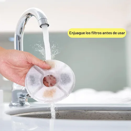 Vista 5 de Filtros de fuente de agua para gatos/mascotas, juego de 12 piezas, paquete de 8 filtros de repuesto para 81 oz/2.4 L, 3 sistemas de filtración con 4