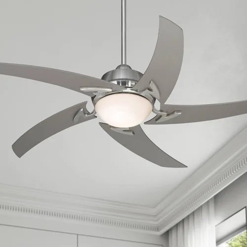 Vista 9 de Casa Vieja Ventilador de techo Capri de níquel cepillado con luz de 52 pulgadas