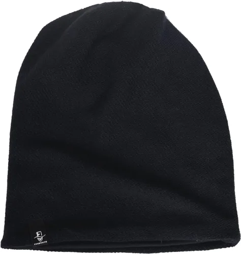 Vista 2 de VECRY Gorro de punto holgado para hombre, diseño de cráneo, largo y holgado, hip-hop, para invierno y verano, B305 B305-negro