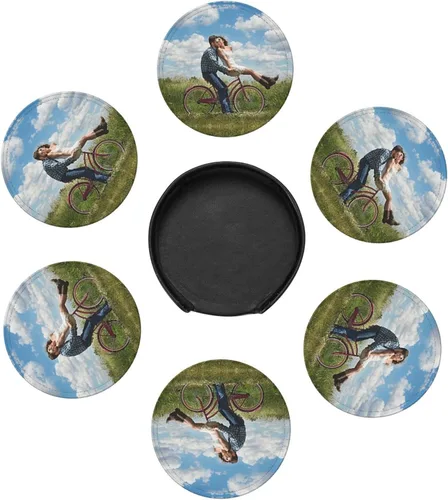 Vista 9 de Posavasos personalizados para bebidas, personaliza posavasos de cuero, añade tu diseño con tu foto, texto, logotipo, delicado posavasos de barra