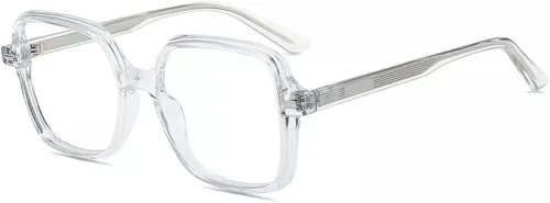 Vista 8 de Firmoo Lentes de bloqueo de luz azul para mujeres/hombres, antifatiga ocular, lentes de computadora con marco cuadrado Negro