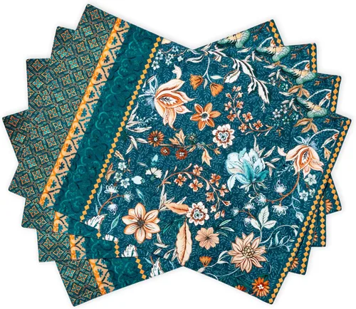 Vista 30 de Maison d' Hermine Juego de 2 manteles individuales de tela 100% algodón lavables, manteles de mesa reutilizables para decoración de cocina