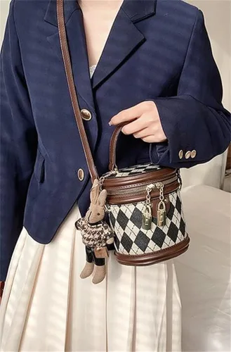 Vista 5 de Bolso cruzado de piel sintética para mujeres y niñas, bolso de hombro, elegante mini bolso Hobo bolso de mano vintage celosía