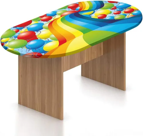 Vista 17 de XISUNYA Mantel ovalado ajustable para patio, decoración de cumpleaños, de poliéster, con bordes elásticos, diseño de búhos de dibujos animados