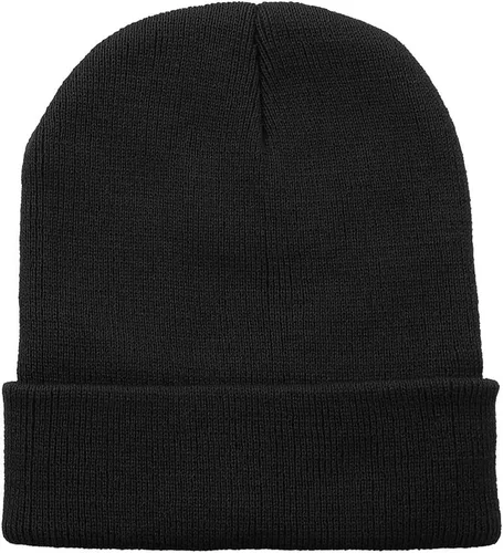 Vista 2 de Century Star Gorro para hombres y mujeres, gorro de invierno suave, gorro de invierno con calavera, gorras de punto 01 Negro