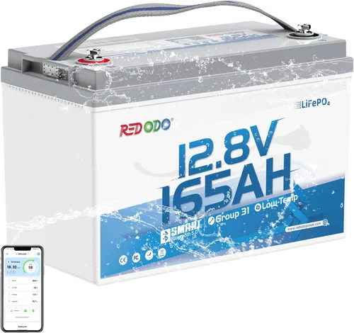 Vista 16 de Redodo Batería de litio de 12 V 50 Ah, batería portátil LiFePO4 de 50 Ah con BMS de 50 A, 640 Wh, hasta 15000 ciclos, ideal para motor de arrastre