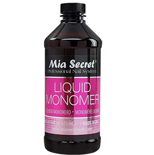 Vista 2 de Mia Secret Monómero líquido de 16 onzas con juego de polvo acrílico transparente de 4 onzas