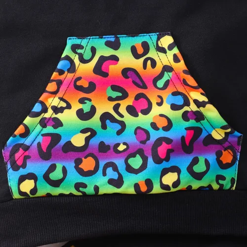 Vista 5 de NUBEEHOHO Conjunto de ropa de 2 piezas de manga larga con cuello redondo y estampado de animales de dibujos animados para niñas de otoño e invierno