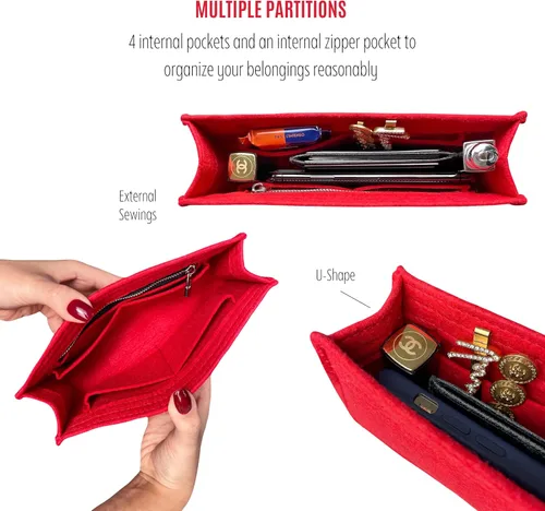 Vista 5 de Divitize Premium Purse Organizer fits Envelope Purse Organizer, for Large Envelope Bag Insert, Medium Envelope Bag Insert, Handmade 2mm Felt Snug