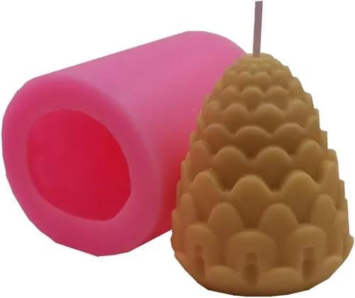 Vista 3 de El molde de artesanía de vela de cono de pino de Navidad se utiliza para moldes de jabón hecho a mano, molde de pastel de mousse, molde de silicona