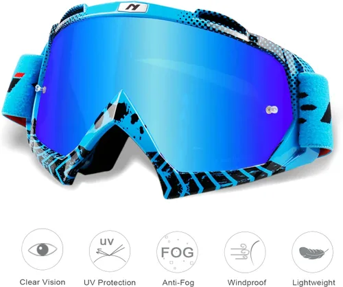 Vista 6 de Gafas de motocross para adultos, motocross, motocross, 4 ruedas, MX ATV todoterreno, lentes antiniebla para hombres y mujeres