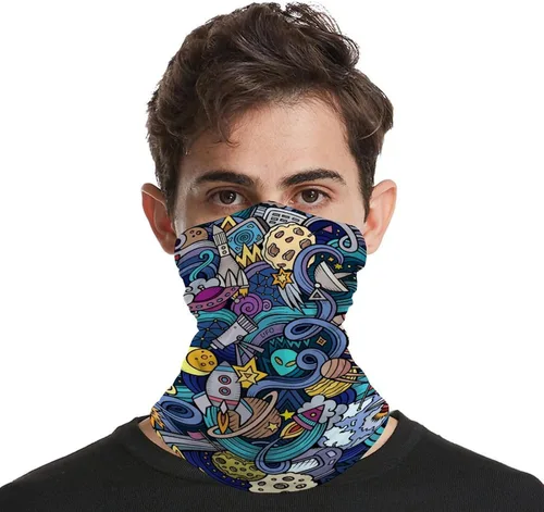 Vista 4 de AMRANDOM Polaina para el cuello para mujeres y hombres, pasamontañas, pasamontañas, pañuelos transpirables