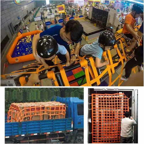 Vista 6 de Estructura de red de escalada, red de carga de escalada, escalera de cuerda de poliéster para columpio, juego de accesorios para exteriores Ninja
