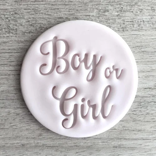 Vista 2 de Estampado de fondant para niño o niña o sello de galletas con asa