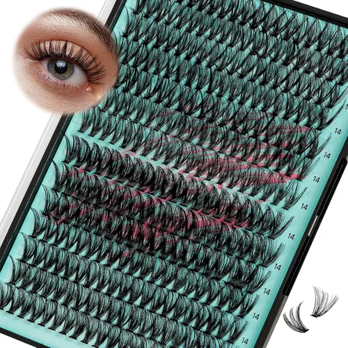 Vista 17 de Kit de Extensión de Pestañas, Kit de Racimos de Pestañas DIY 168Pcs con Pegamento de Unión y Sello Impermeable, Removedor de Pestañas para Kit