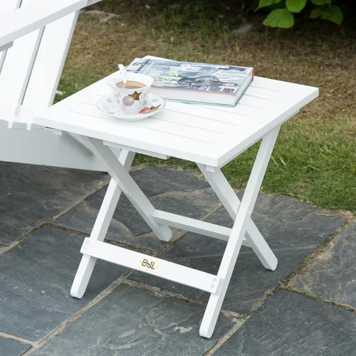 Vista 6 de DJL Mesa auxiliar plegable de madera para sillas Adirondack, mesa auxiliar pequeña para exteriores, mesa pequeña portátil para porche, patio, jardín