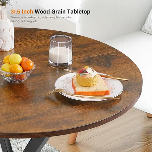 Vista 4 de Mesa de comedor redonda pequeña de 31.5 pulgadas para 2-4, mesa de cocina redonda para espacios pequeños, mesa de comedor circular