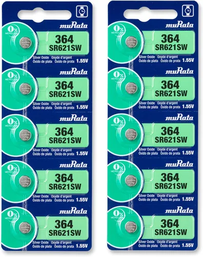Vista 9 de Murata Batería 364 SR621SW 1.55V Celda de botón de reloj de óxido de plata (5 baterías)