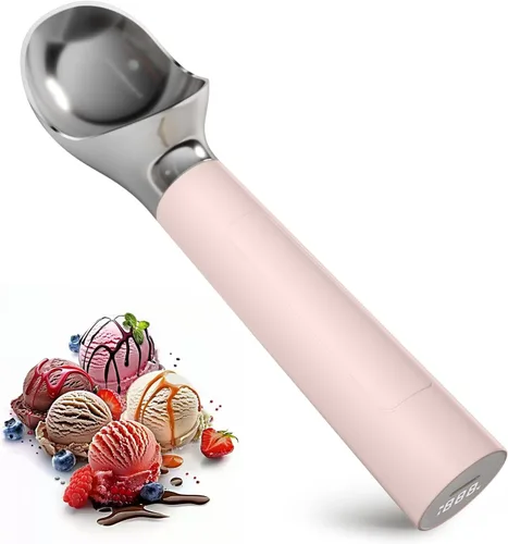 Vista 9 de Cuchara para Helado con Calefacción, Cuchara Eléctrica para Helado Duro, Cuchara de Auto-Calentamiento Máximo a 158℉, Batería Recargable, Metal a