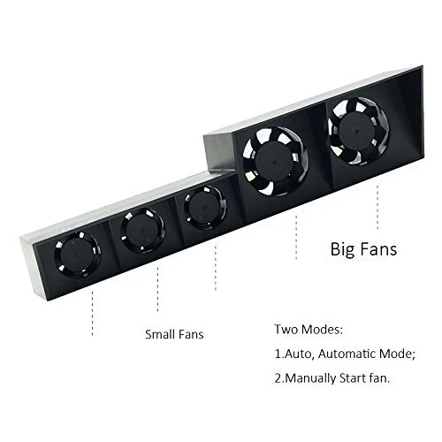Vista 3 de Linkstyle PS4 Cooling Fan, USB External Cooler 5 Fan Turbo Temperature Control Cooling Fans for Sony Playstation Gaming Console