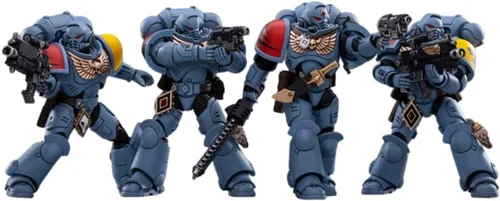 Vista 3 de JOYTOY Figura de acción 1/18 Warhammer 40,000 lobos espaciales paquete de batalla (juego de 4 figuras) Modelo de colección Paquete de batalla 4pcs