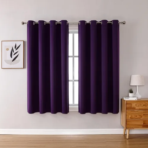 Vista 15 de ChrisDowa - Cortinas cortas para ventana de 40 pulgadas para dormitorio - Cortinas cortas con ojales y aislamiento térmico para oscurecer
