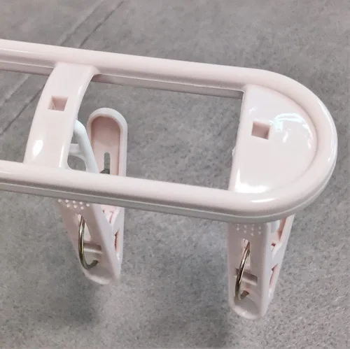 Vista 8 de Perchas plegables de viaje para ropa con clips, estantes de secado de ropa, calcetines de lencería de plástico antideslizante para faldas, perchas