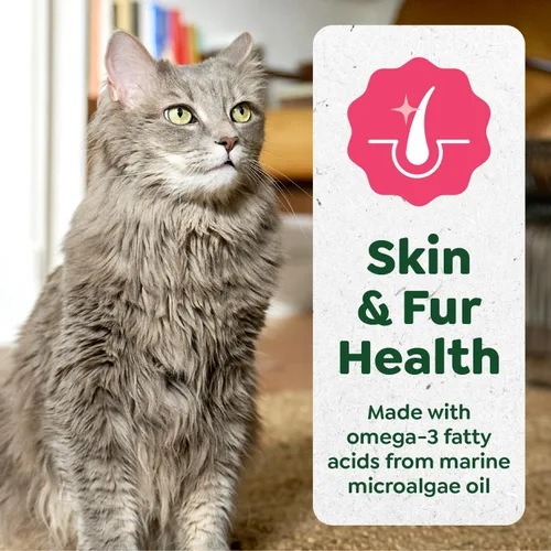 Vista 5 de Greenies Feline Smart Purees Skin & Fur Health - Golosinas lamibles para gatos con salmón real, tubos de 0.49 onzas, 20