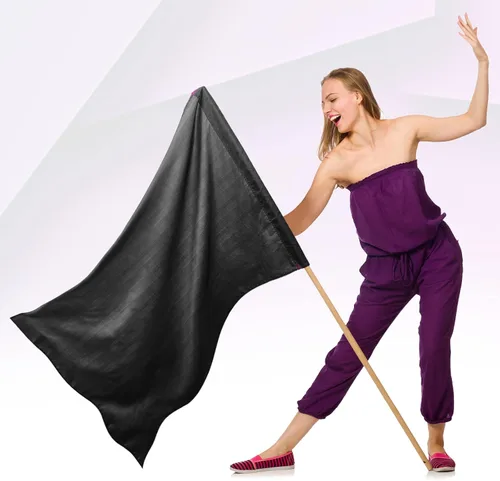 Vista 2 de Jecery 2 banderas de protección de color de 36 x 54 pulgadas, de poliéster, rectangular, curvada, color sólido, banderas de adoración para danza al