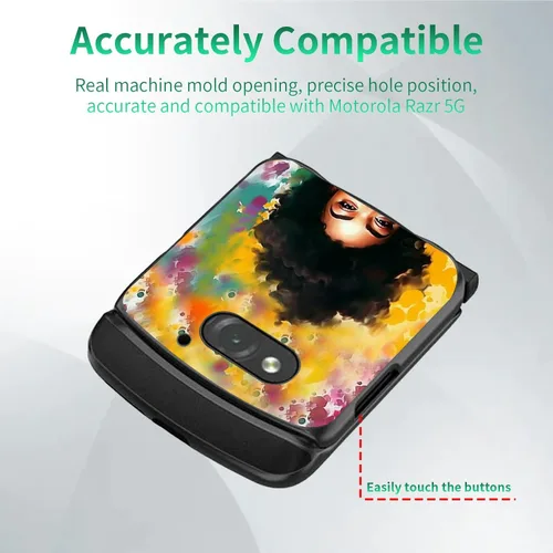 Vista 2 de Rossy Funda para Motorola RAZR 5G, para Moto RAZR 5G, funda delgada y ligera de policarbonato duro a prueba de golpes para Motorola Moto RAZR 5G