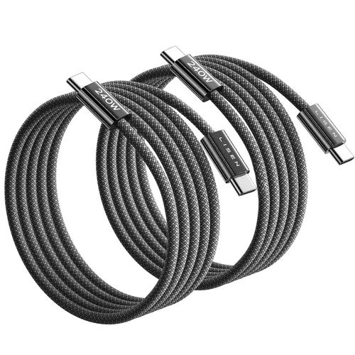Vista 26 de LISEN Cable corto USB C a USB C de 240 W (1.5 pies+1 5 pies)