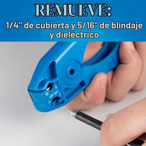 Vista 4 de Jonard Tools UST-125 COAX Herramienta de pelado para cables RG59, RG6, N48, RG7, RG11 con tope de cable