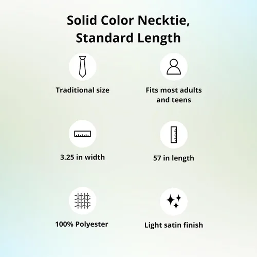 Vista 266 de tiemart Corbata de color sólido para hombre Longitud estándar