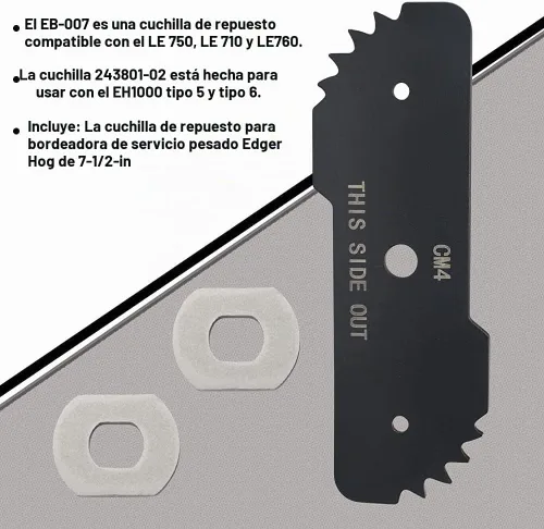 Vista 6 de Cuchillas de repuesto para bordeadoras de alta resistencia EB-007 Edge Hog de 7-1/2 pulgadas, compatibles con Black & Decker, compatible